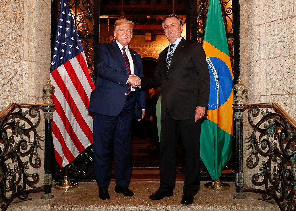 Trump und Bolsonaro nache einem Abendessen in Mar-a-Lago, Quelle: Wikimedia Commons